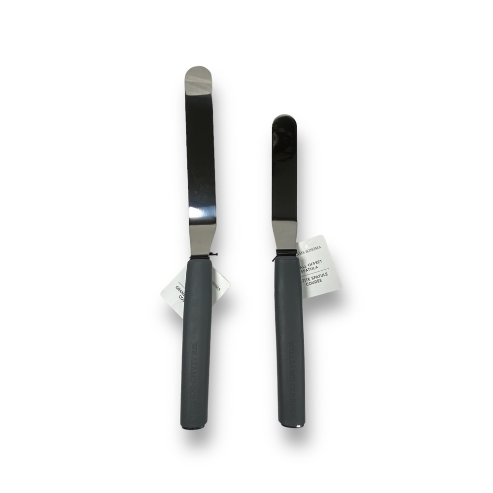 Williams Sonoma Set Of Two One Small And Large Offset Spatulas Gray Handles ￼
